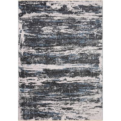 Alexander Home Rain Marble Abstract Area Rug