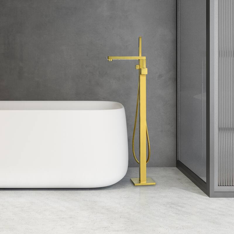 Altair Campia Single Lever Handle Freestanding Floor Mounted Tub Filler with Handshower