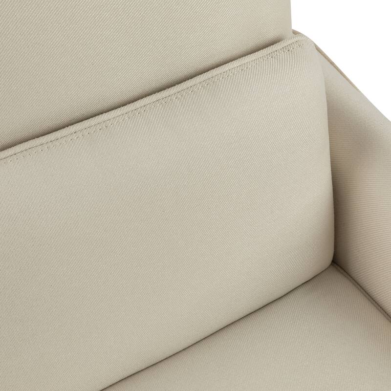 Roomfitters Push Back Recliner Chair, Modern Upholstered Accent Lounge Seating, Beige