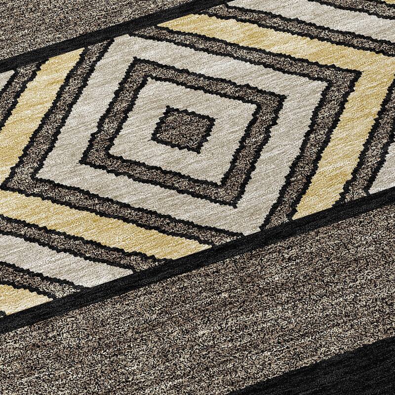Machine Washable Indoor/ Outdoor Global Boho Chantille Rug