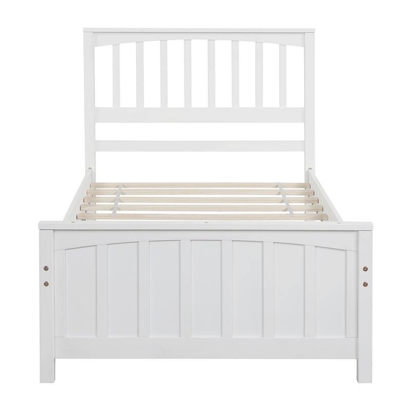 Wood Twin size Platform Bed with Headboard
