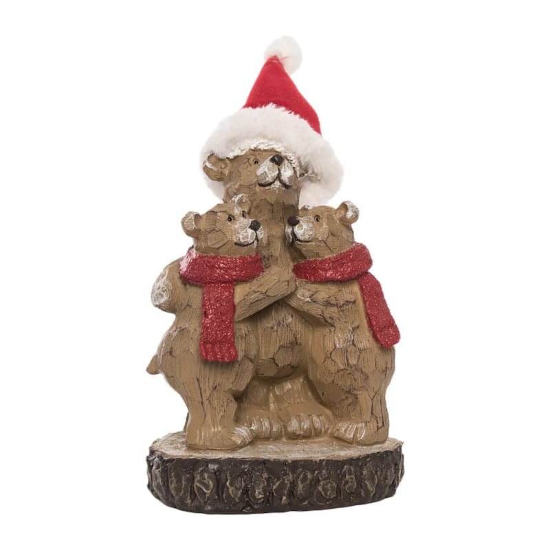 Transpac Resin 6 in. Multicolor Christmas Woodland Bear