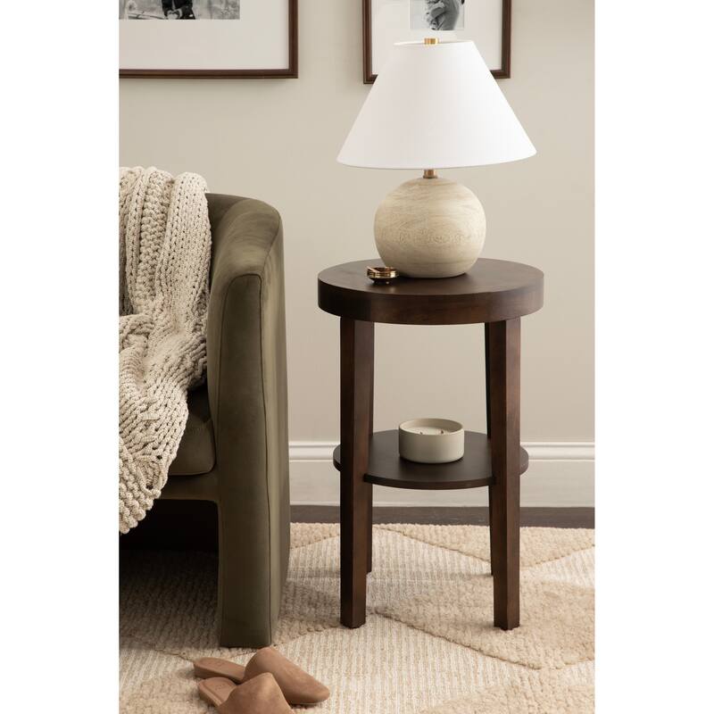 Kate and Laurel Talcott Round Wood Side Table