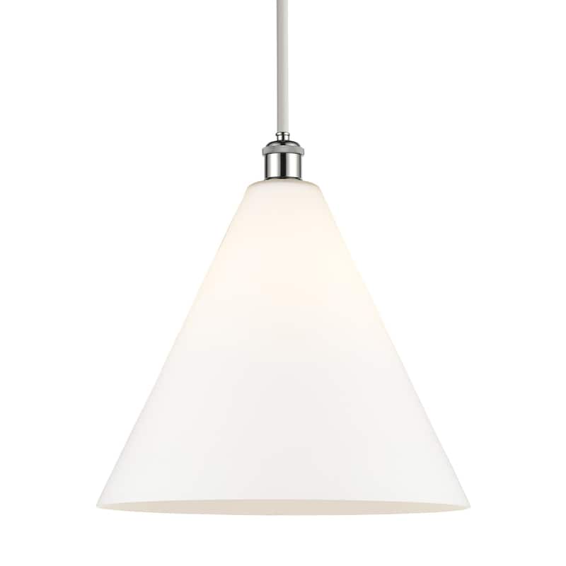 Innovations Lighting 516-1S-17-16 Berkshire Pendant Berkshire 16" Wide - White and Polished Chrome / Matte White