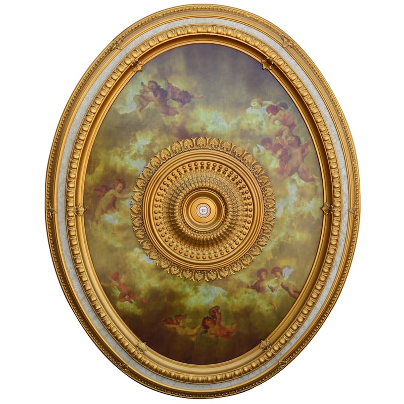Classical Large Oval Chandelier Ceiling Medallion 79 inches - Multi