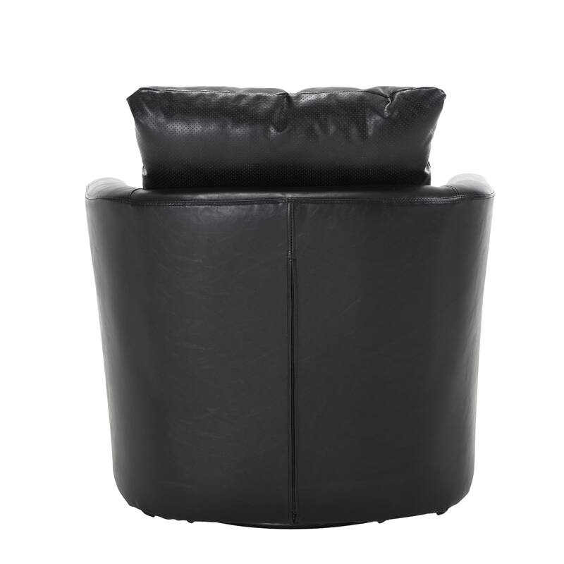 32.68" Swivel Barrel Chair with Metal Base