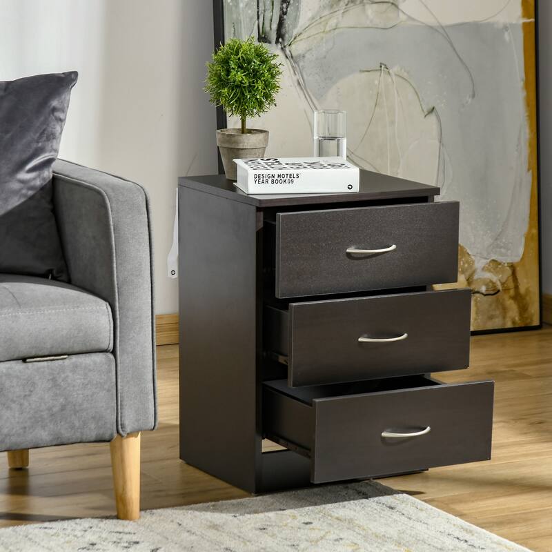 Nightstand With 3 Drawers And Storage Stand