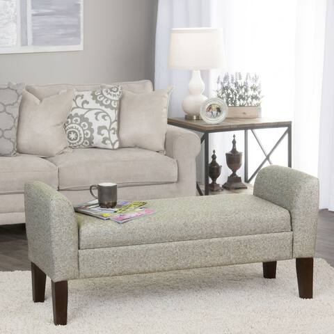 Carson Carrington Borg Storage Bench Settee Pebble Gray