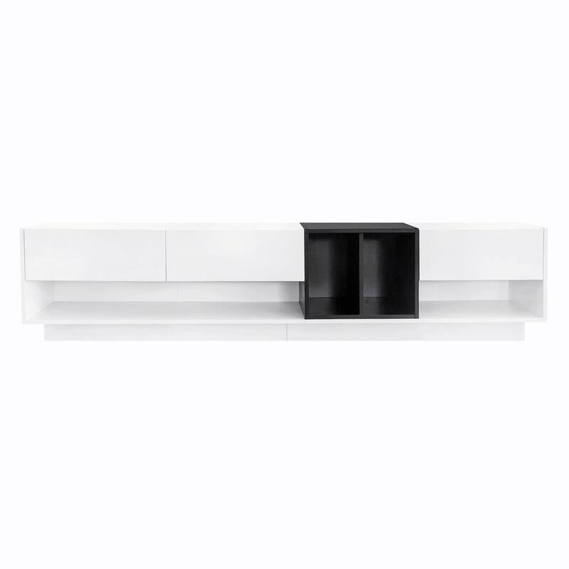 Stylish TV Stand with Storage, Two-Tone Media Console for up to 80'' TVs