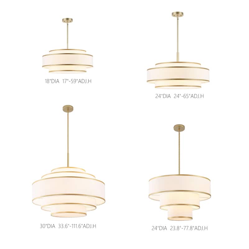 GetLedel 4-Light Double Shaded Drum Chandelier