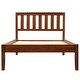 preview thumbnail 9 of 10, Solid Pine Wood Platform Bed Frame with Headboard - Durable Construction, Walnut