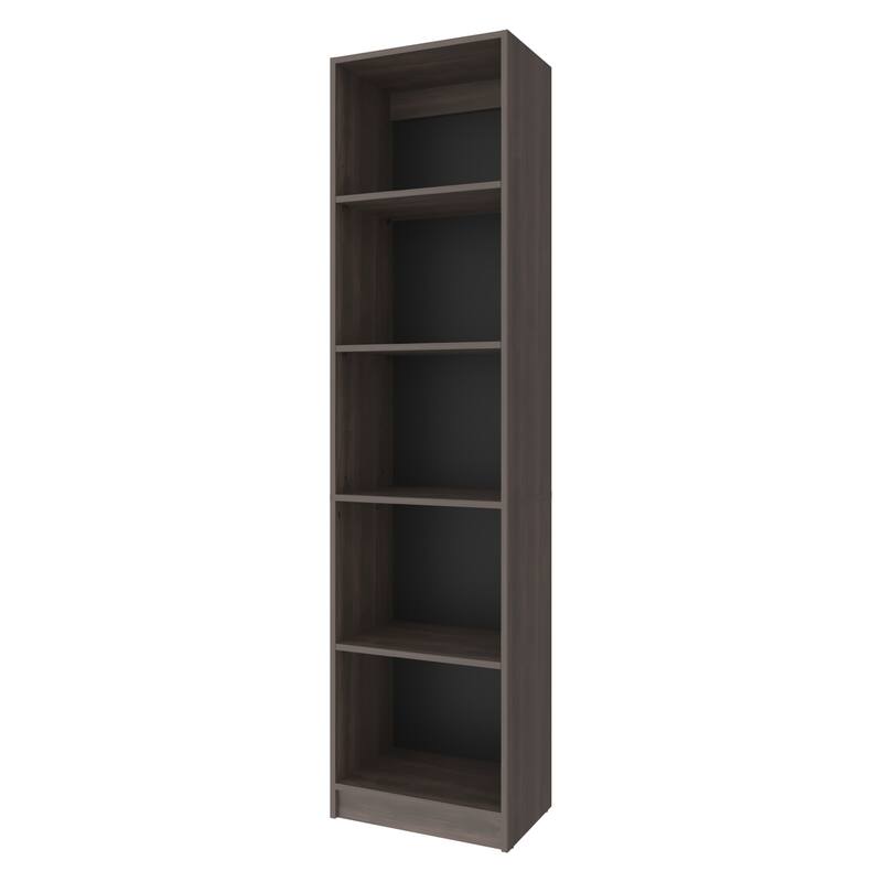 Sutton Slim Bookcase with Open Storage and 5 Shelves