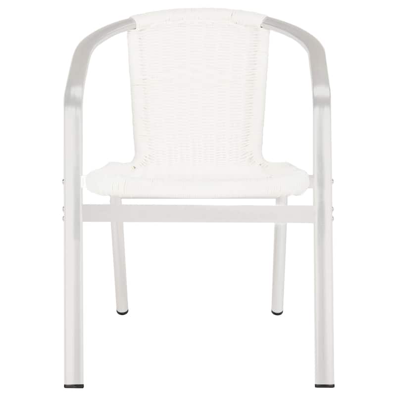 SAFAVIEH Wrangell Indoor-Outdoor White Stacking Armchair (Set of 2) - 22"W x 23"D x 28"H