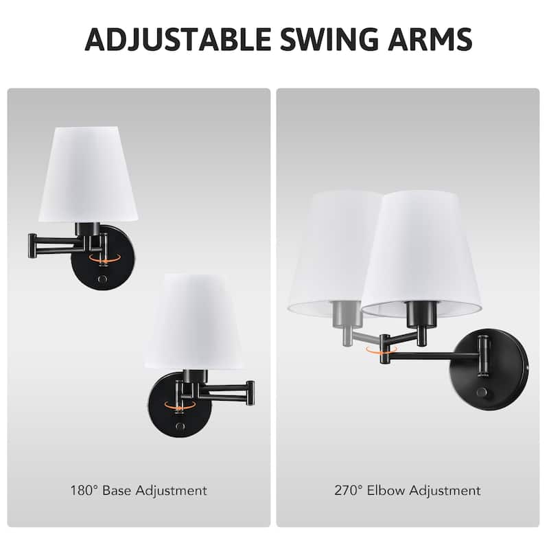 CO-Z Plug-in Swing Arm Wall Mount Sconce