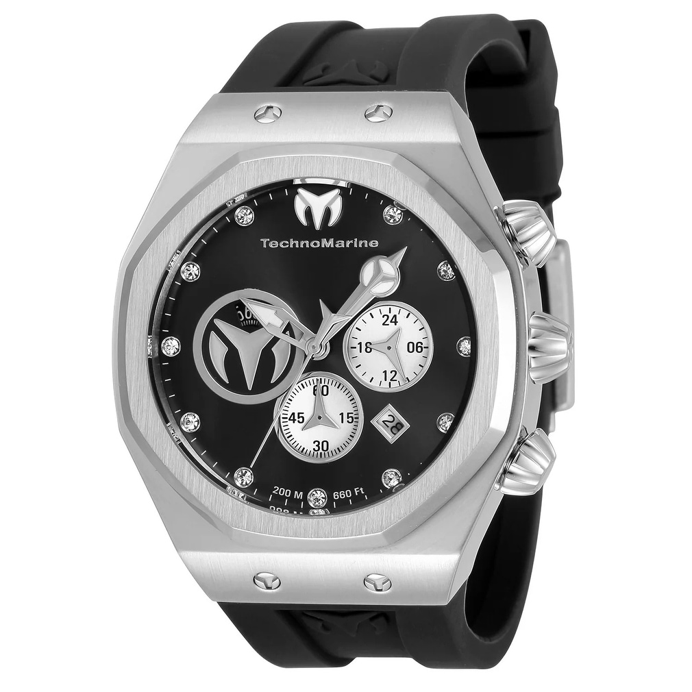 Technomarine Men's TM-520000 Reef Sun Quartz Chronograph Black, Silver Dial Watch