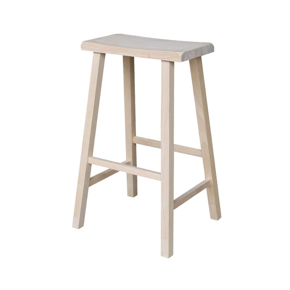 International Concepts Solid Wood Saddle Seat Dining Stool