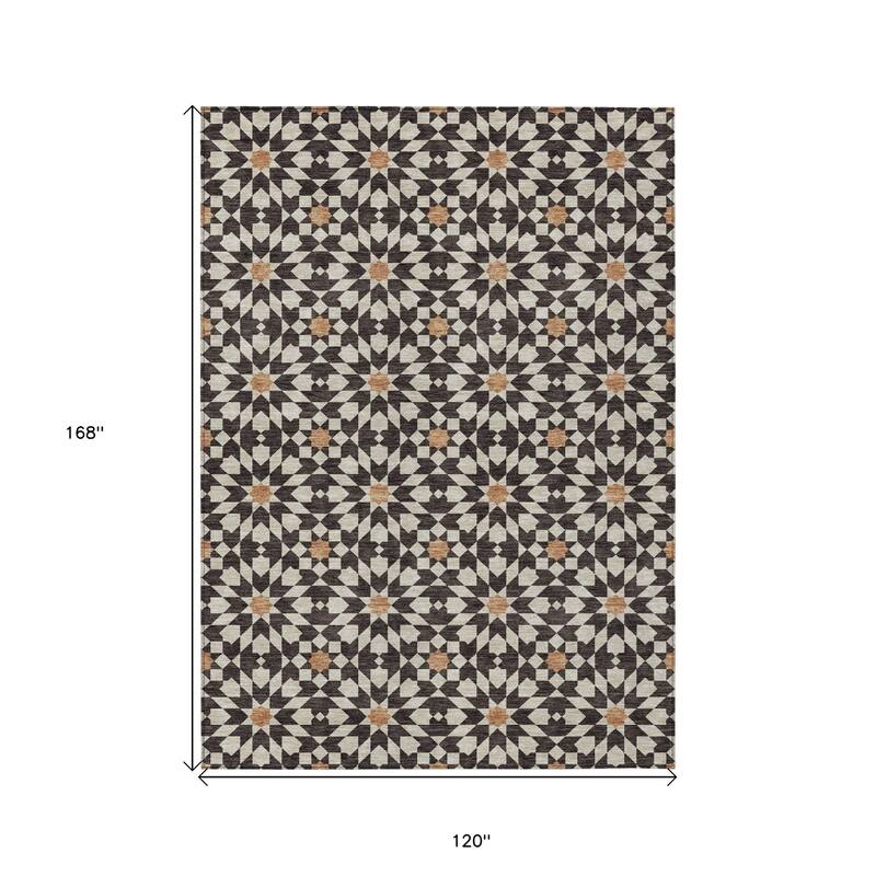 HomeRoots Floral Medallion Transitional Rectangle Outdoor Rug