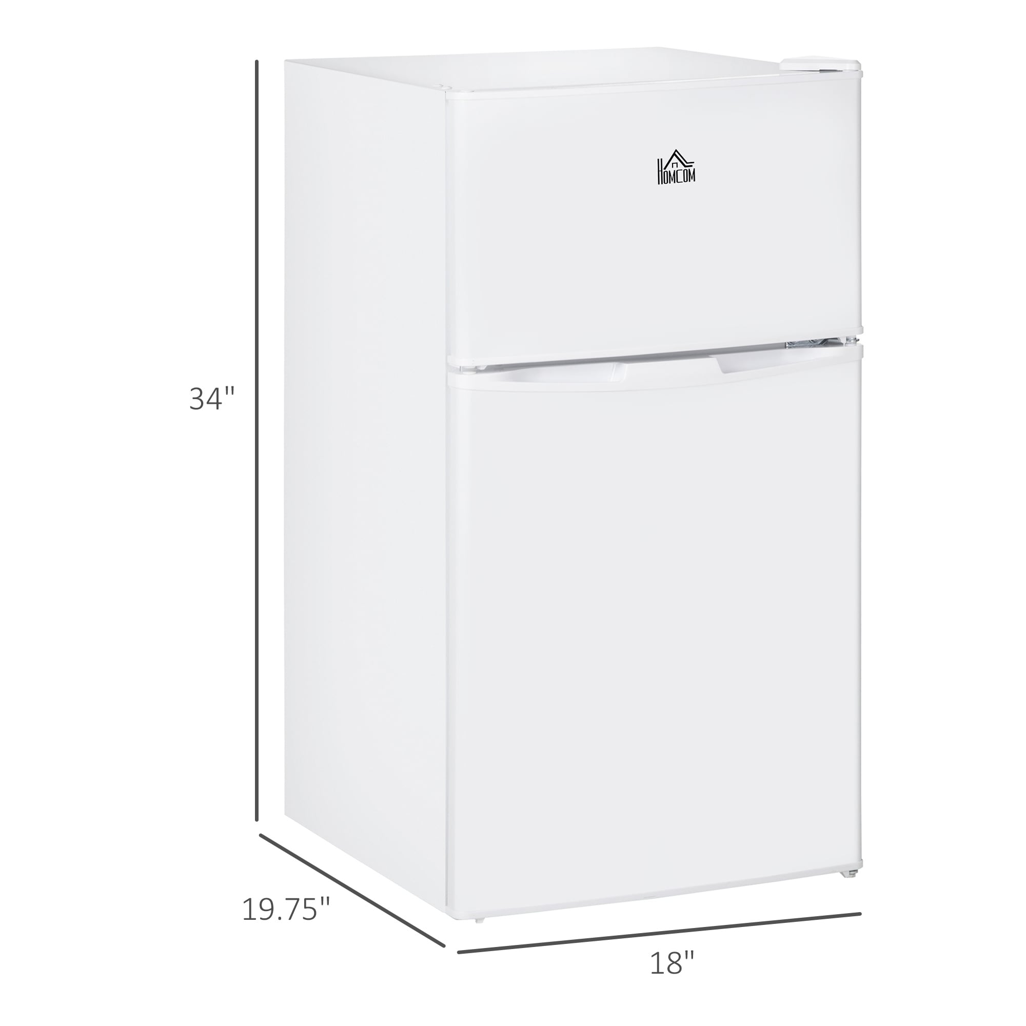 3.2 Cu.Ft Double Door Mini Fridge w/ Freezer, Adjustable Shelf for Dorm,  Black, 1 Unit - Foods Co.