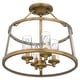 preview thumbnail 3 of 7, Quoizel Barlow Weathered Brass 4-light Semi-Flush Mount