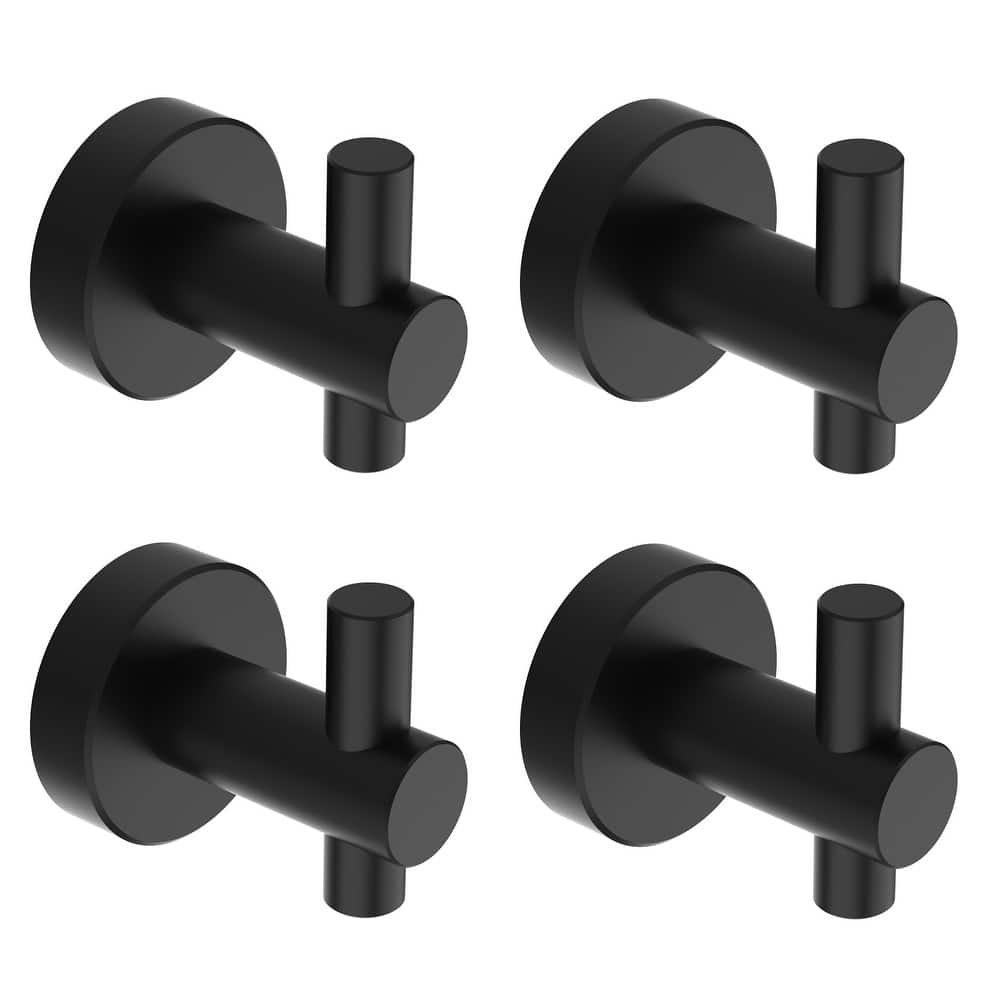 Wall Mount Towel Hooks 4 Pack Bathroom Robe Hook for Cabinet Closet Door Heavy Duty Wall Hooks for Kitchen, Hotel, Washroom