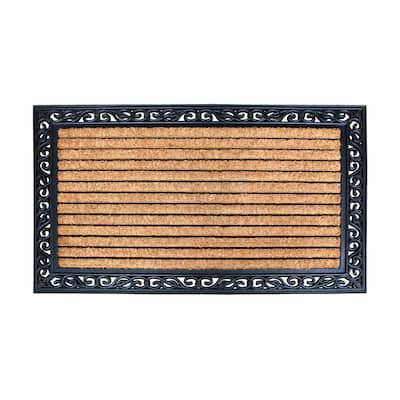 A1HC Molded Large Double Door Rubber and Coir Door Mat (30" X 48")
