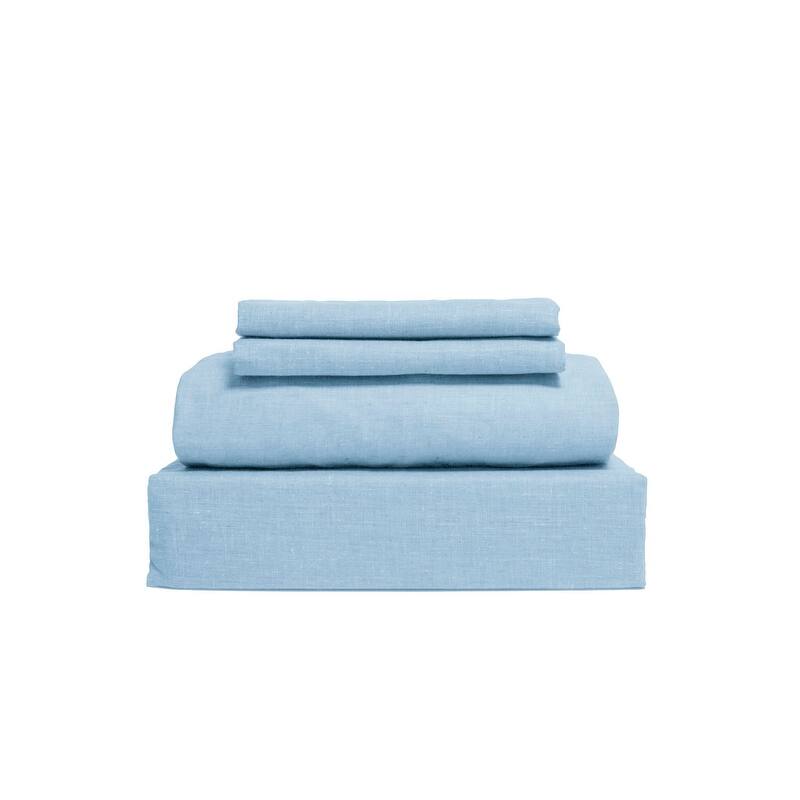 400 Thread Count 100 Cotton with Lyocell 4-Piece Sheet set - King - Cool Blue