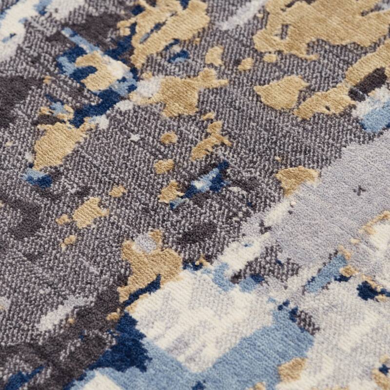 Alora Decor Belice Transitional Blue/Multi Wool/Tencel Blend Area Rug