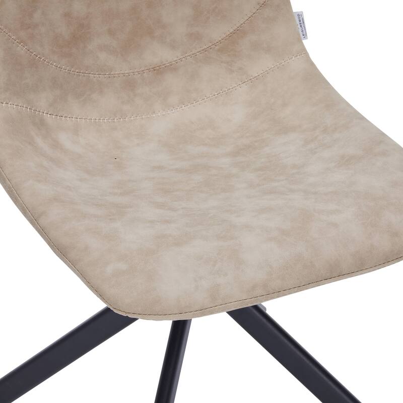 Markley Leather Dining Chair 360 Degree Swivel with Iron legs Modern Accent Side Chair