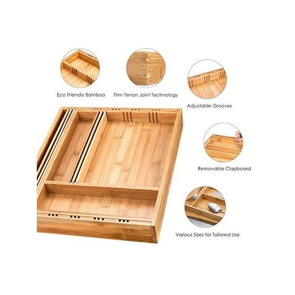 Shop Bamboo Expandable Drawer Organizer Kitchen Drawer Organizer