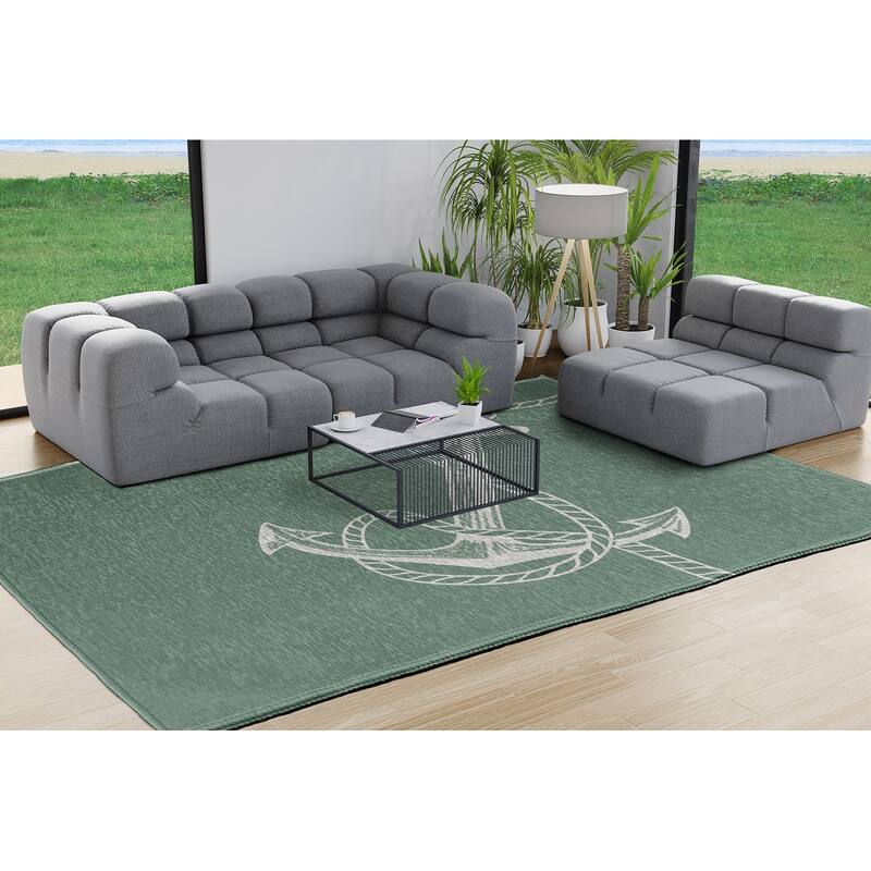 Anchored Nautical Chenille Rug