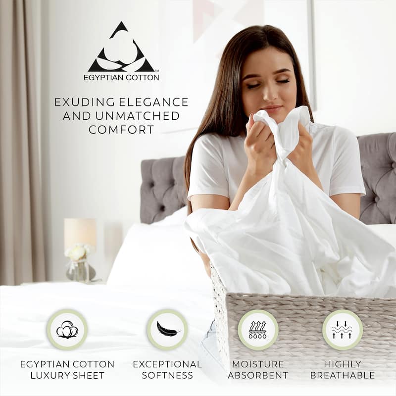 Aireolux 1000 Thread Count Ultra-Soft & Silky Luxury Egyptian Cotton Sheet Set