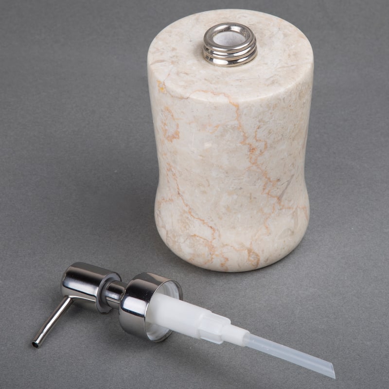 Creative Home Curvy Collection Champagne Marble Liquid Soap Dispenser, Lotion Dispenser - Beige