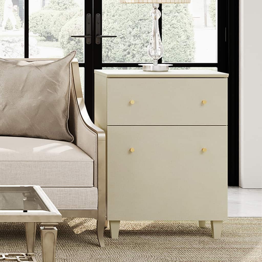 End Table with Drawer and Door for Living Room, 32.4"H
