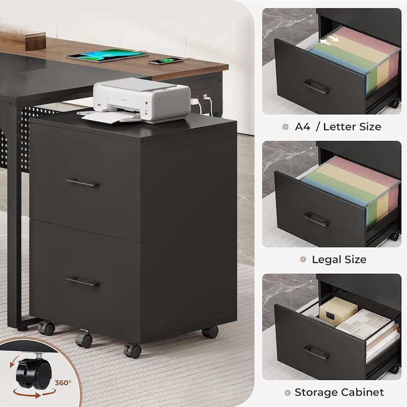 Executive Desk L Shaped Desk File Drawers Power Outlets Computer Desk