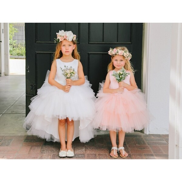 white tutu flower girl dress