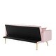 preview thumbnail 7 of 13, Versatile Convertible Folding Futon Sofa Bed, Features Adjustable Backrest and Stylish Gold Legs.