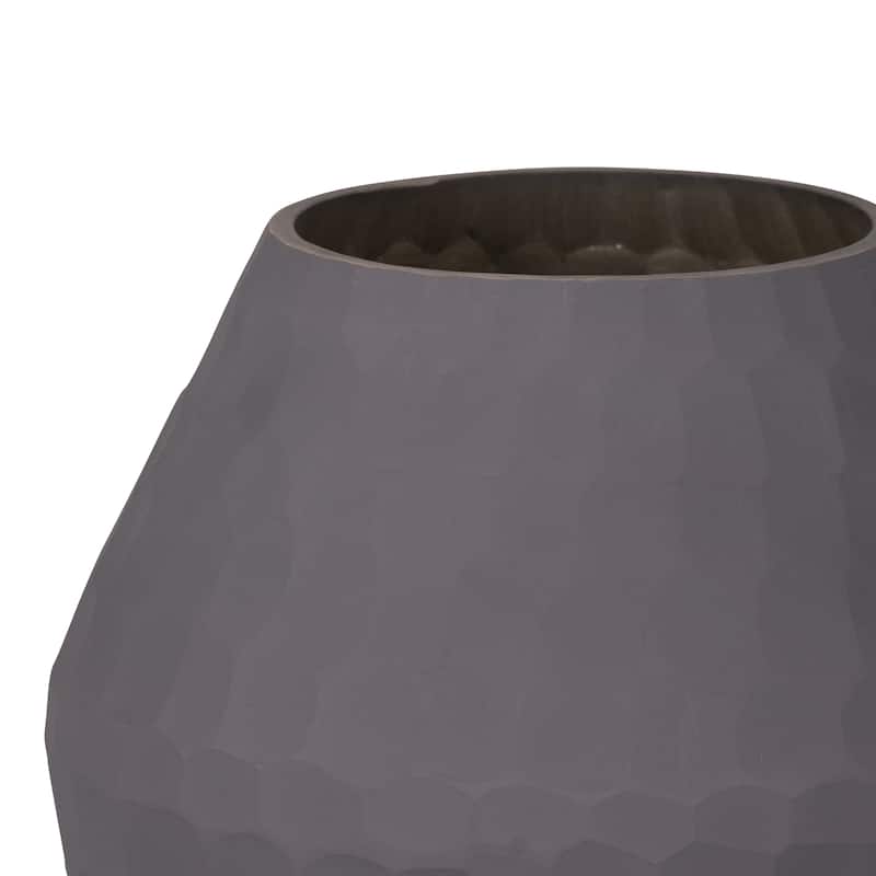 Sagebrook Home Glass Metallic Cylinder Hammered 2Tone Handcut Vase