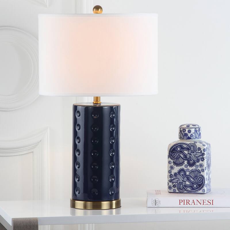 SAFAVIEH Lighting 26-inch Navy Roxanne Table Lamp (Set of 2)