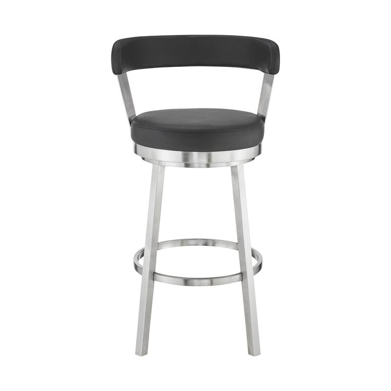 Bryant Counter or Bar Stool in Faux Leather and Metal