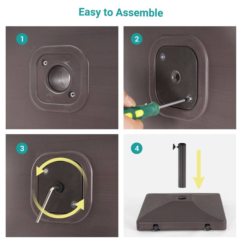 BONOSUKI 57-90lb Patio HDPE Plastic Free Standing Umbrella Base,Black