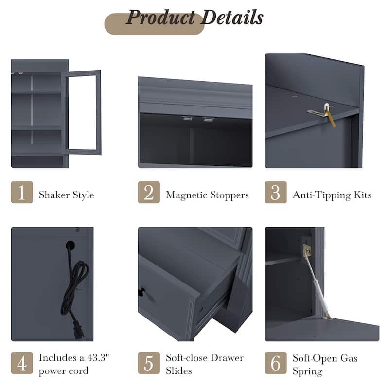 Freestanding Kitchen Pantry Storage Cabinet