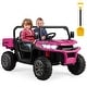 preview thumbnail 2 of 34, Gymax 24V Kids Ride On Dump Truck 2-Seater Electric Truck w/ Remote Pink