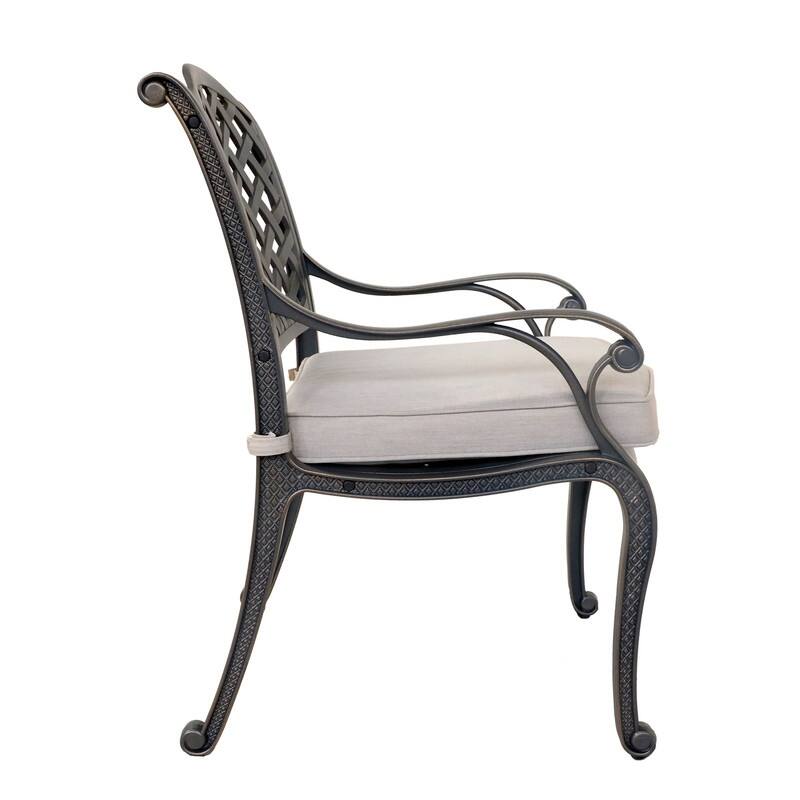 Ventura Cast Aluminum Dining Arm Chair with Cushion