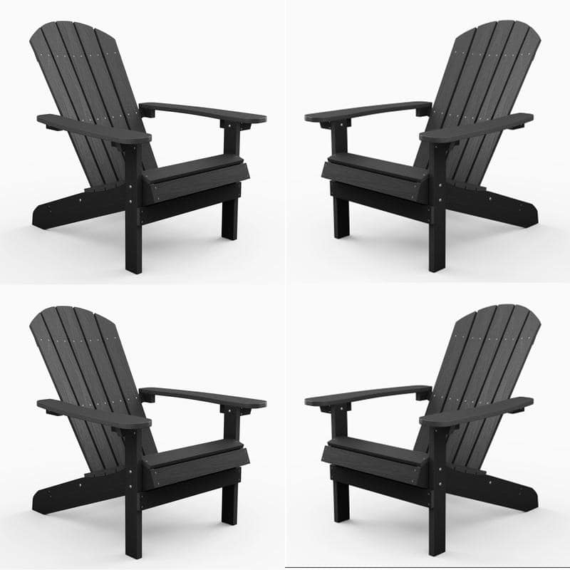 WINSOON All Weather HIPS Outdoor Plastic Adirondack Chairs Set of 4