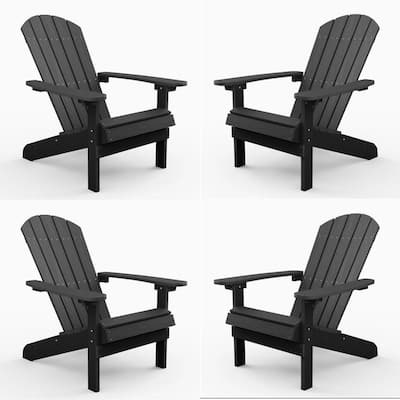 WINSOON All Weather HIPS Outdoor Plastic Adirondack Chairs Set of 4