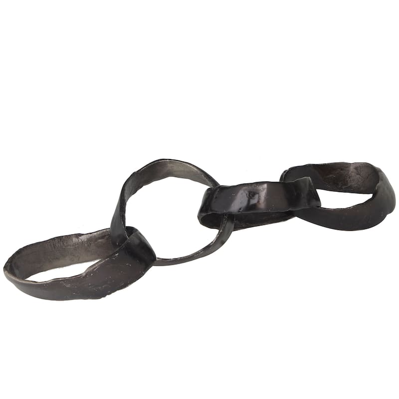 Aluminum Metal Chain Sculpture - Black, Gold, Silver