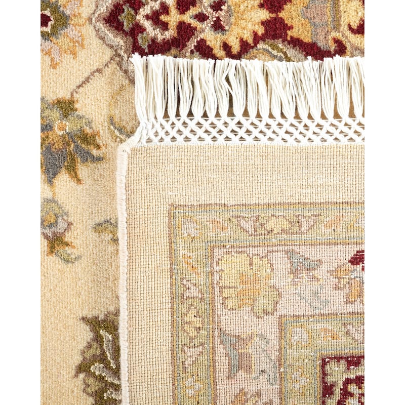 Overton Hand Knotted Wool Vintage Inspired Traditional Mogul Ivory Area Rug - 9 x 12