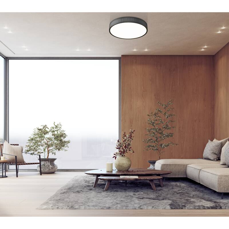 Madison by Z-Lite 1 Light Flush Mount in Matte Black with Frosted Acrylic Shade. - Matte Black