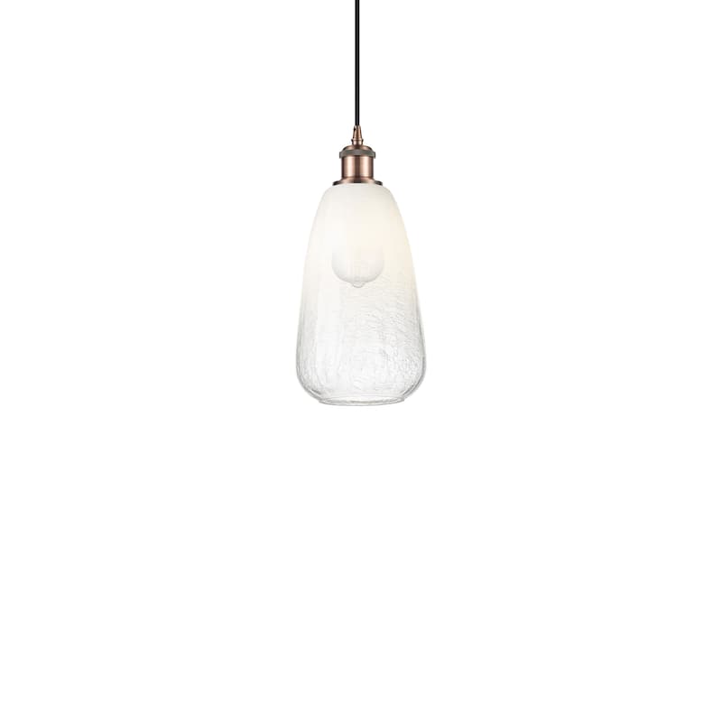 Innovations Lighting 516-1P-13-6 Brookhaven Almond Pendant Brookhaven - Antique Copper / Opal