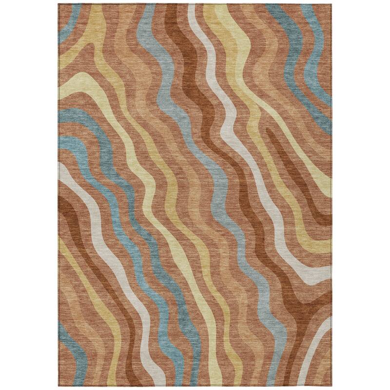 Machine Washable Indoor/ Outdoor Modern Eureka Chantille Rug